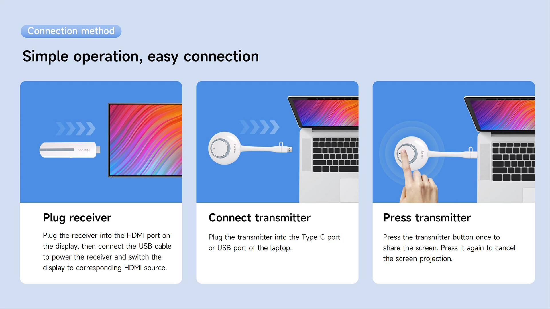 10-mise en miroir d’écran sans fil Horion HG-2S