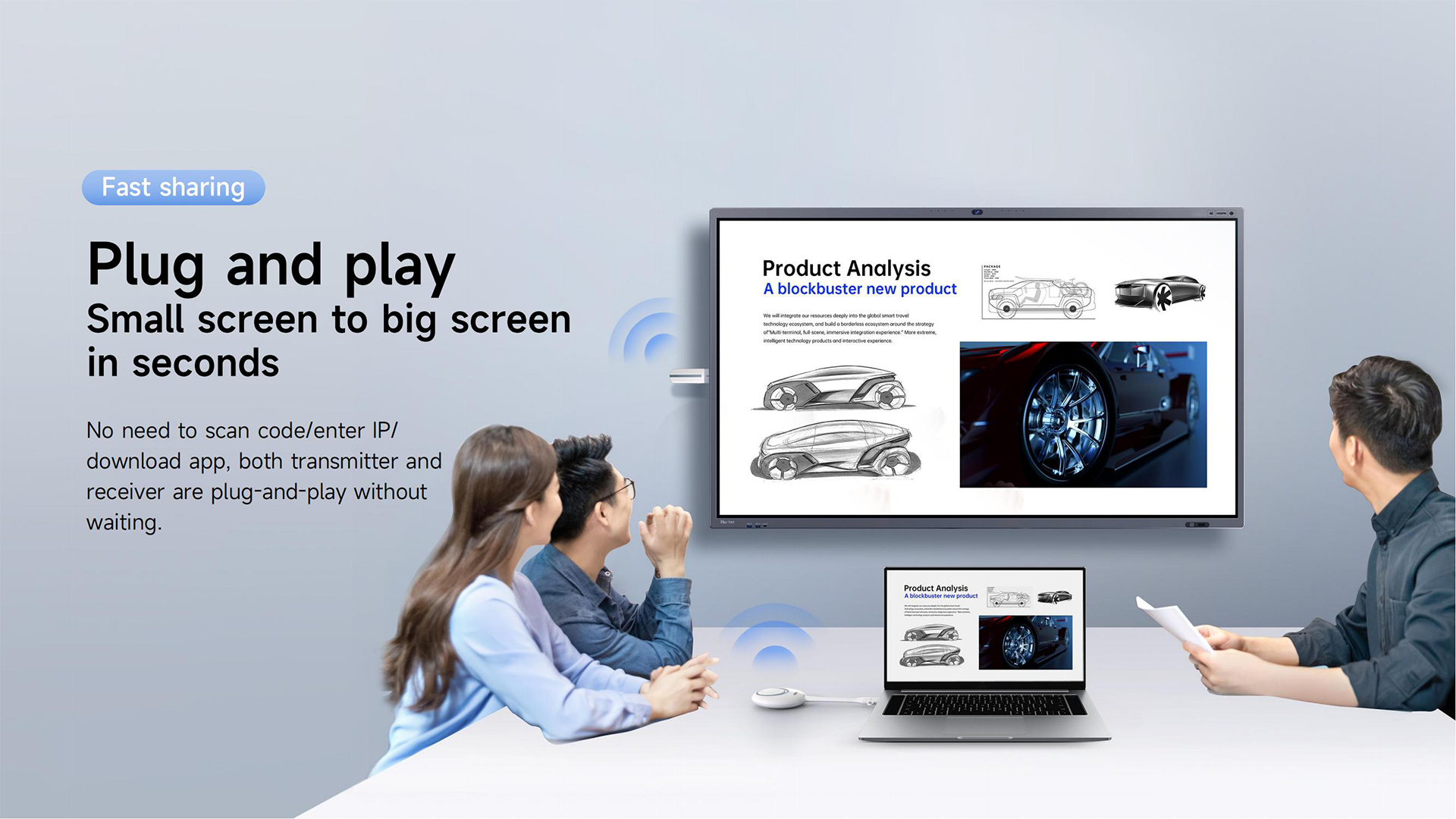 2-mise en miroir d’écran sans fil Horion HG-2S